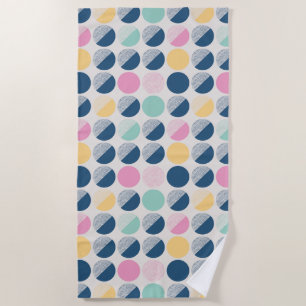 Retro Semi-Circle Pattern Beach Towel
