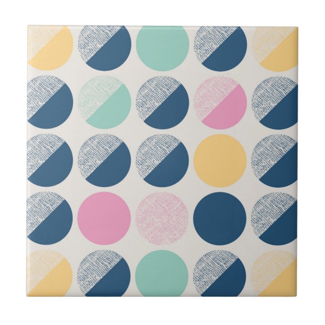 Retro Semi-Circle Pattern Ceramic Tile (Front)