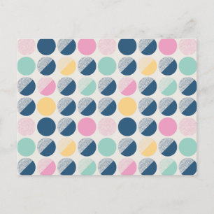 Retro Semi-Circle Pattern Holiday Postcard