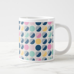 Retro Semi-Circle Pattern Large Coffee Mug