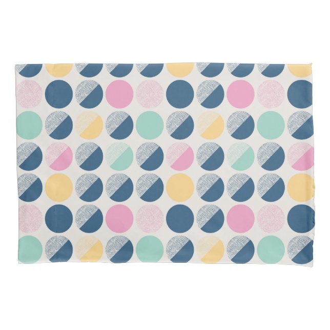Retro Semi-Circle Pattern Pillowcase (Front-Left)