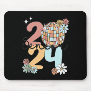 Retro Senior 2024 Disco Ball Class Of 2024 Graduat Mouse Pad
