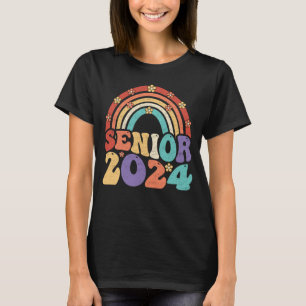 Retro Senior 2024 Groovy Class Of 2024 Graduation  T-Shirt