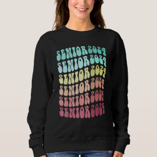 Retro SENIOR 2024 School Graduation Class Pink Gro Sweatshirt