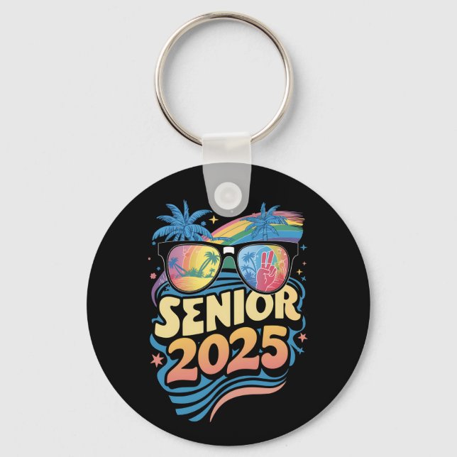 Retro Senior 2025 Class Of 2025 Graduation Key Ring (Front)