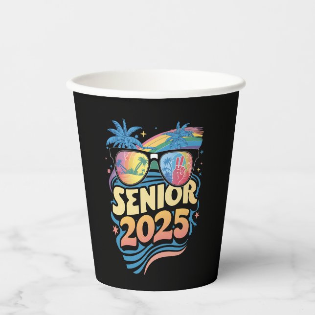 Retro Senior 2025 Class Of 2025 Graduation Paper Cups (Front)