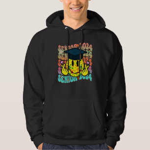 Retro Senior 24 Class Of 2024 Graduation Groovy Hi Hoodie