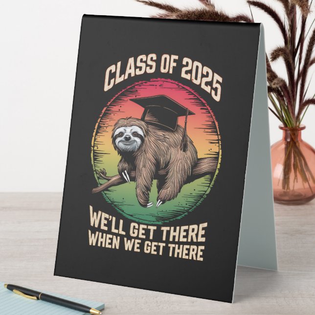 Retro Senior Class Of 2025 Sloth Cap Graduation (In SItu (Table))