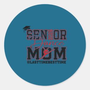 Retro senior dance mom 2026 mom of a senior dancer classic round sticker