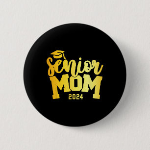 Retro Senior Mum Graduation Class Of 2024 School L 6 Cm Round Badge