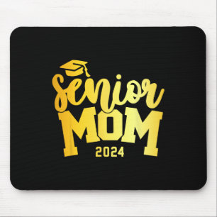 Retro Senior Mum Graduation Class Of 2024 School L Mouse Pad
