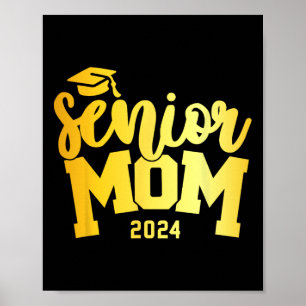 Retro Senior Mum Graduation Class Of 2024 School L Poster