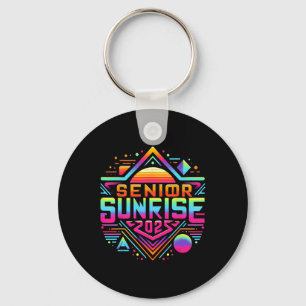Retro Senior Sunrise 2025 High School 12th Twelfth Key Ring