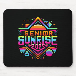 Retro Senior Sunrise 2025 High School 12th Twelfth Mouse Pad