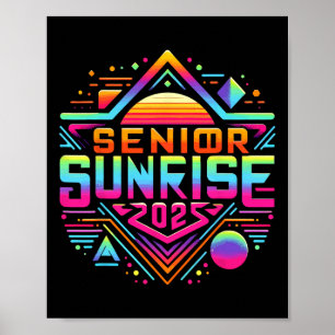 Retro Senior Sunrise 2025 High School 12th Twelfth Poster