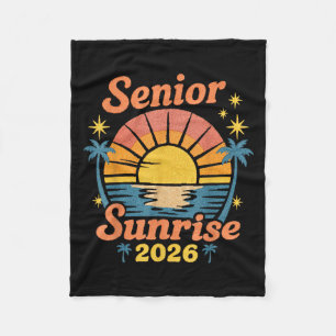 Retro Senior Sunrise 2026 High School Cl Of 2026  Fleece Blanket