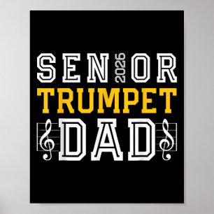 Retro Senior Trumpet Dad 2026 Marching Band Cl Of  Poster