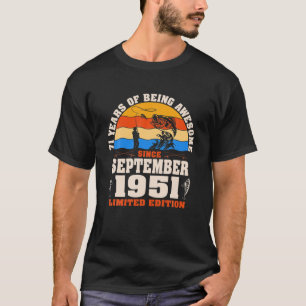 Retro September 1951 71 Year Old Fishing Lover 71S T-Shirt