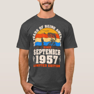 Retro September 1957 65 Year Old Fishing Lover 65t T-Shirt