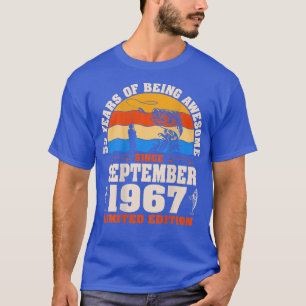 Retro September 1967 55 Year Old Fishing Lover 55t T-Shirt