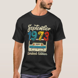Retro September 1973 Cassette Tape 48Th Birthday D T-Shirt