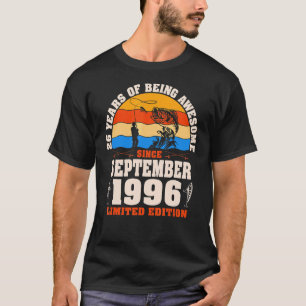 Retro September 1996 26 Year Old Fishing 26th Bir T-Shirt