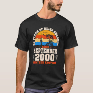 Retro September 2000 22 Year Old Fishing 22nd Bir T-Shirt