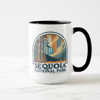 retro Sequoia National Park Giant Sequoia Trees Mug
