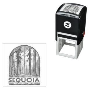 retro Sequoia National Park Giant Sequoia Trees Self-inking Stamp
