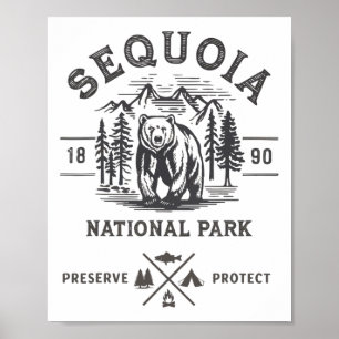 Retro Sequoia National Park Novelty Vacation  Poster