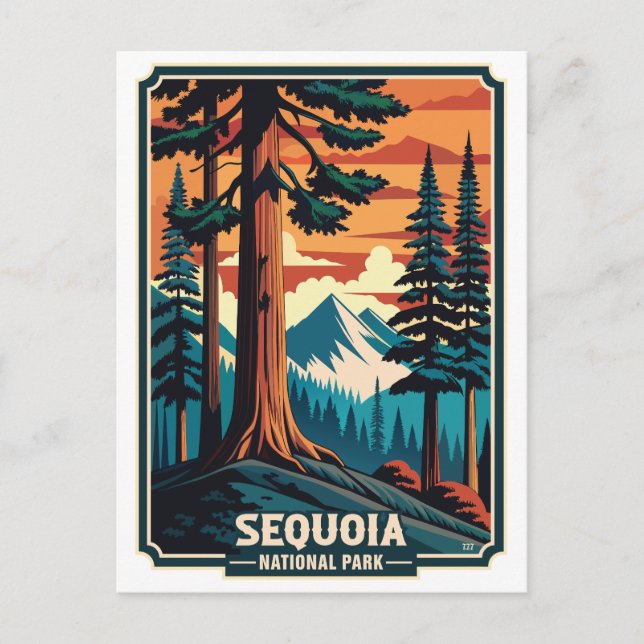 Retro Sequoia National Park Postcard (Front)