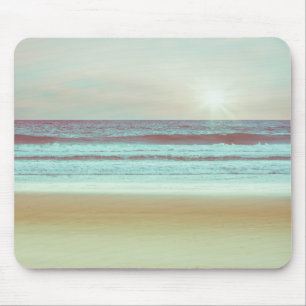 Retro Serene Beach Artwork   Mousepad