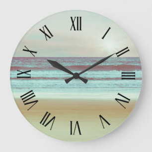 Retro Serene Beach Artwork Wall Clock