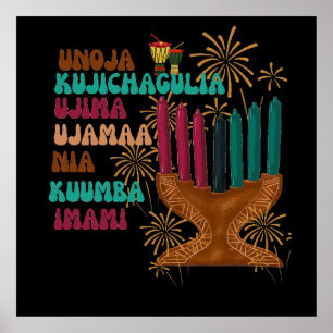 Retro seven principles of Kwanzaa  Poster