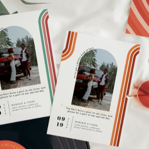 Retro Seventies Arch Photo Save the Date