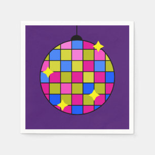 Retro seventies disco party napkin