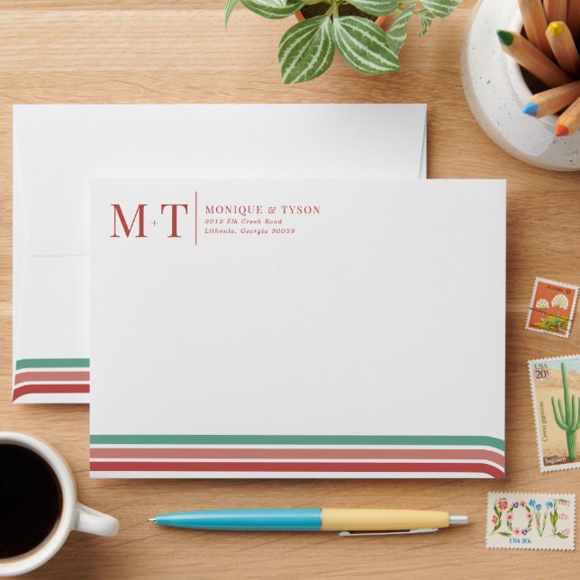 Retro Seventies | Pre-Addressed Photo Lined Envelo Envelope (Desk)