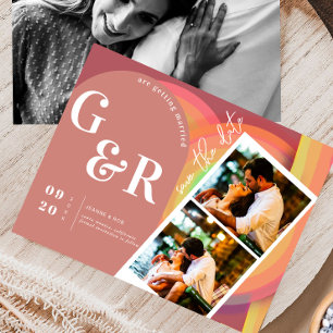 Retro Seventies Stripes Arch Save The Date