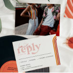 Retro Seventies Stripes | Wedding RSVP Announcement<br><div class="desc">This adorably quirky wedding RSVP features a minimalist typography composition with fun wording. A perfect design for a couple who loves to show their humourous side! All colours can be personalised as well. These professionally designed cards are quickly customisable. What's old is new again—at least when it comes to wedding...</div>