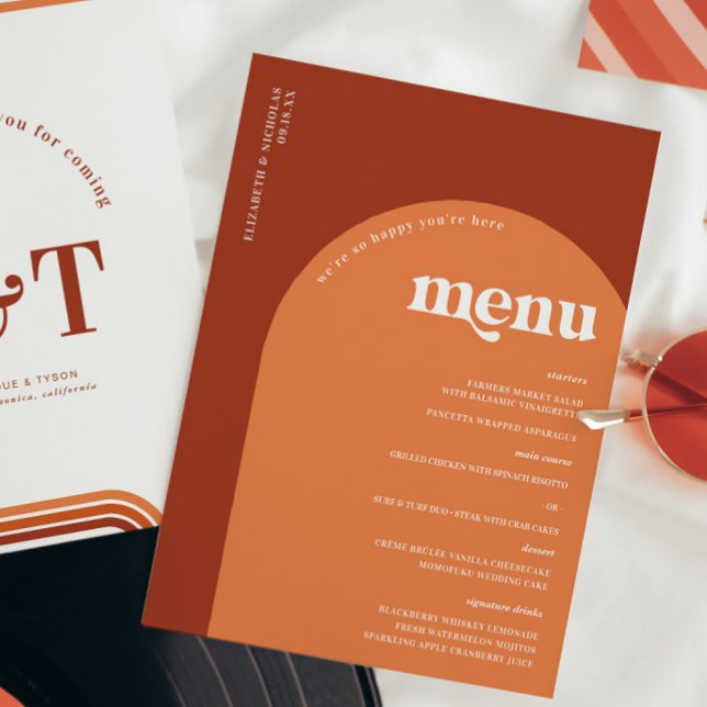 Retro Seventies Typography | Wedding Menu (Creator Uploaded)