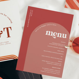 Retro Seventies Typography   Wedding Menu