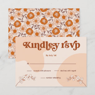 Retro Seventies Wedding RSVP Announcement