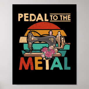 Retro Sewing Machine Love For Sew Lovers Pedal Poster