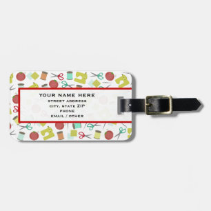 Retro Sewing Themed Luggage Tag