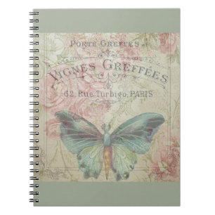 retro,shabby chic,vintage,country rustic,florals notebook
