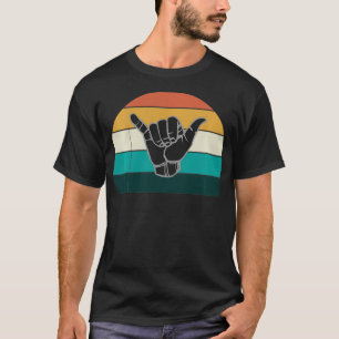Retro Shaka & Surf Sign Cool Vintage Surfer Surf T-Shirt