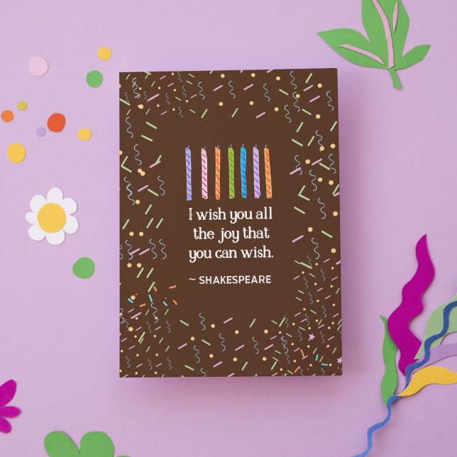 Retro Shakespeare Quote Chocolate Cake Birthday Card (Creator Uploaded)