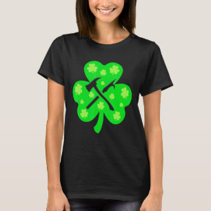Retro Shamrock Firefighter St Patrick Day Irish Co T-Shirt
