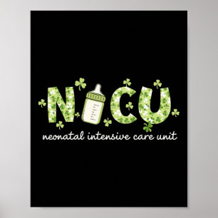 Retro Shamrock Nicu Nurse Happy St Patrick's Day C Poster