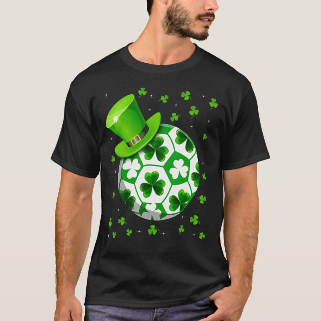 Retro Shamrock Soccer Sport St. Patrick S Day Cost T-Shirt (Front)